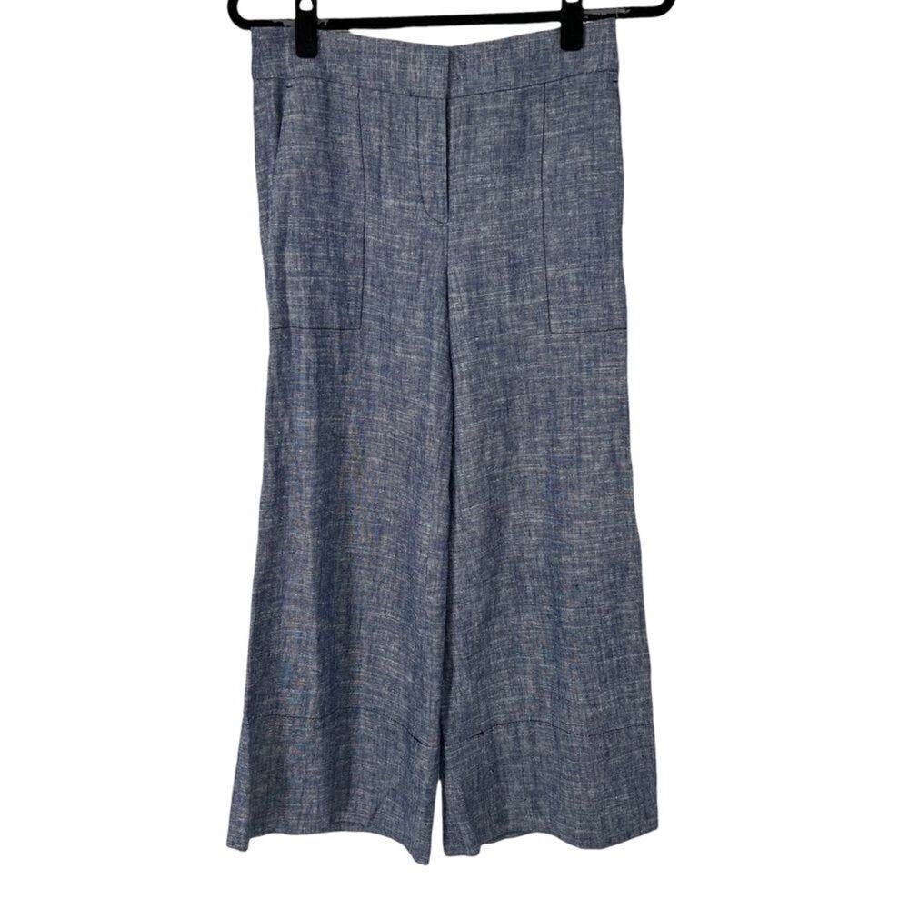 Ann Taylor Linen Viscose Blend Wide Leg Pants